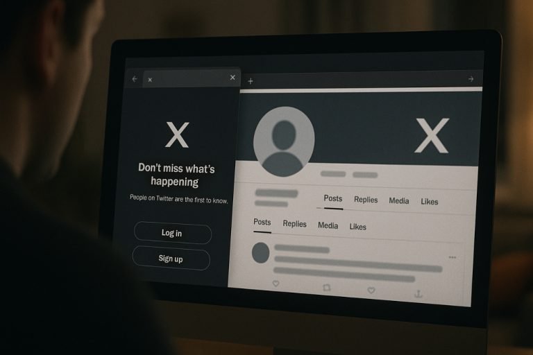 Twitter Account Viewer: How to Browse X Profiles Without Logging In User browsing an X profile without logging in on desktop