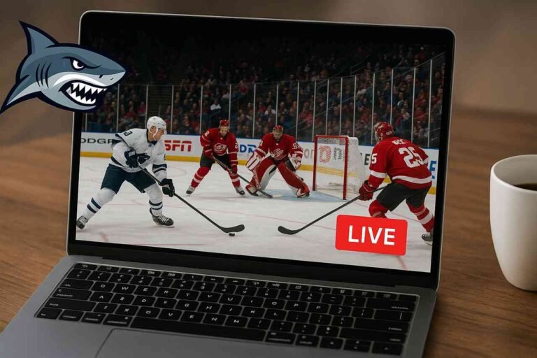 NHLBite: Complete Guide to Using NHLBite Effectively for Live Hockey Streaming Laptop streaming live NHL game with players in action.
