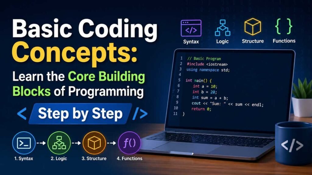 Basic coding concepts step-by-step programming guide
