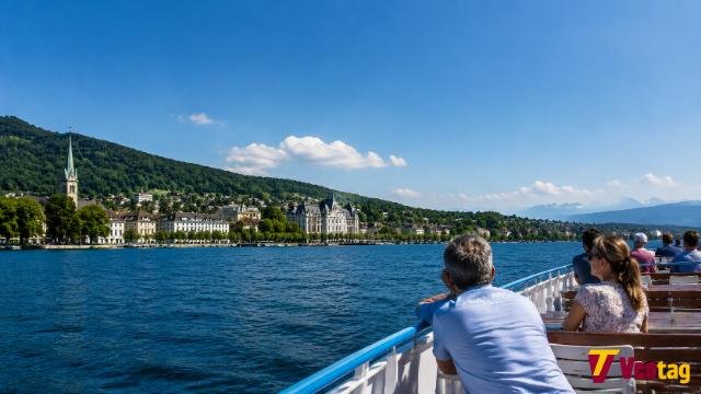 Lake Zurich Boat Tour with Swiss Alps and scenic shoreline views