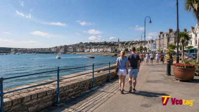 Penzance Seafront Promenade with harbour and Mount’s Bay views in Cornwall