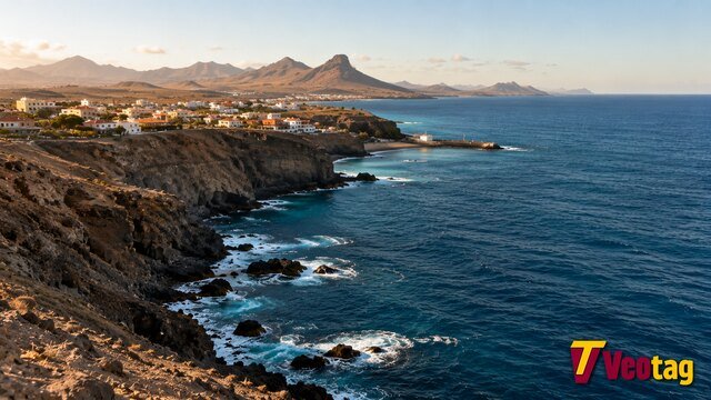 Cabo Verde volcanic coast overlooking the Atlantic Ocean