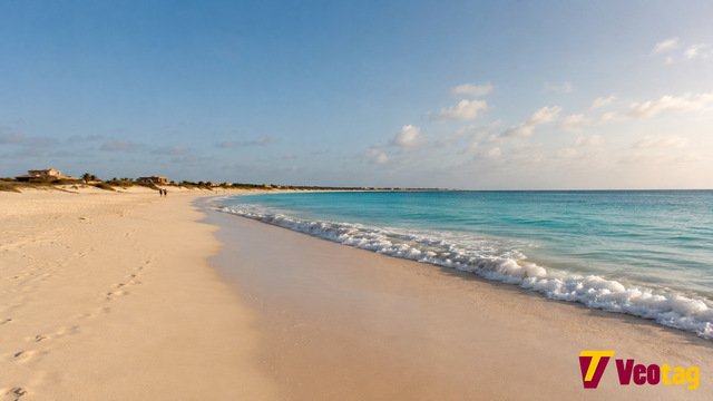 Boa Vista Beach Cabo Verde with pale sand and clear Atlantic water