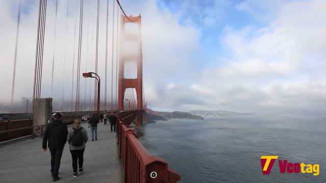 Golden Gate Bridge San Francisco on a foggy summer morning