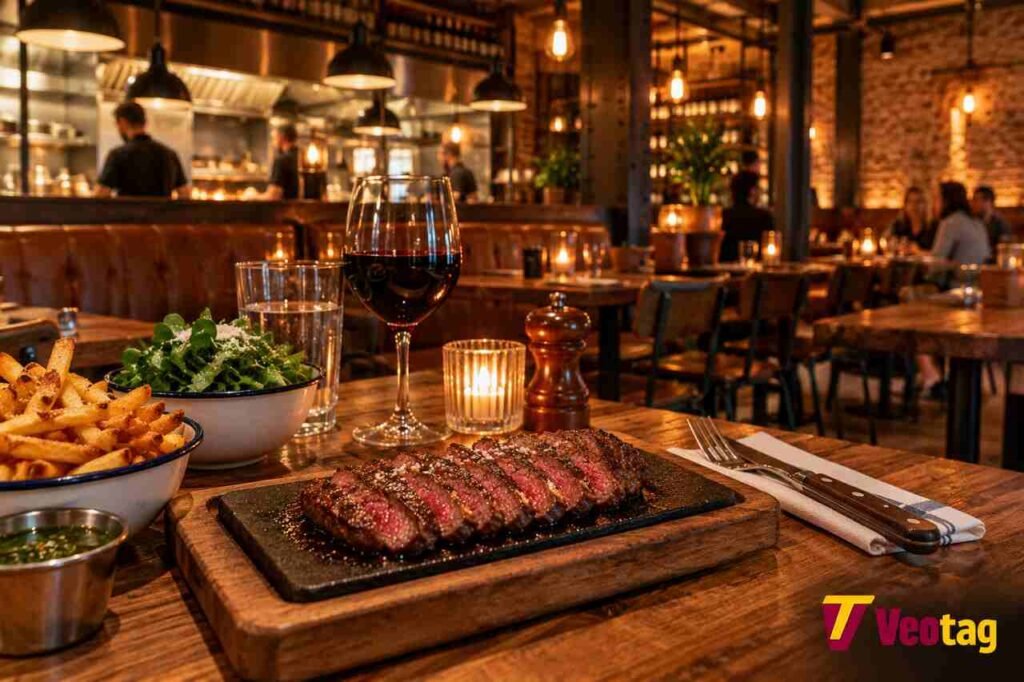 Flat Iron Leeds: Menu, Location, Opening Times and What to Expect Flat Iron Leeds steakhouse dining experience with steak and sides