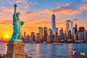 Statue of Liberty and Manhattan skyline during a New York trip