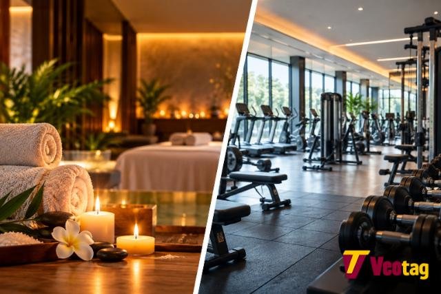Long Ashes Spa and Long Ashes Leisure Club comparison featuring a relaxing spa and modern gym.